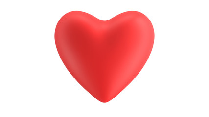 Heart Red Isolate on White 3D Render Illustration