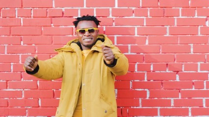 African American man dance happy cool enjoy life right now here