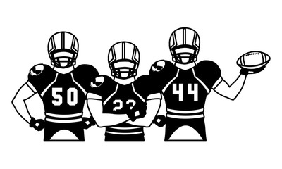 team of players american football , sportsmen with uniform