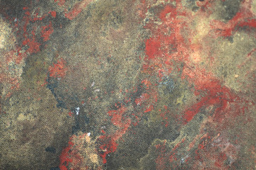red and gold organic texture painting