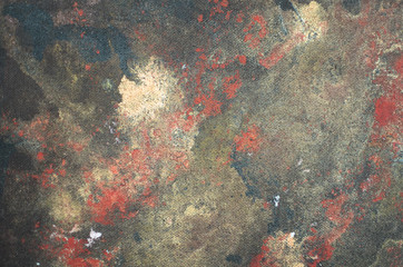 red and gold organic texture painting