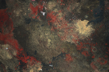 Fototapeta na wymiar red and gold organic texture painting