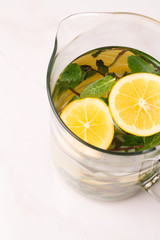 water with lemon and mint