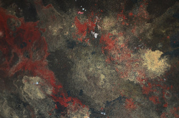 red and gold organic texture painting