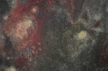 red and gold organic texture painting