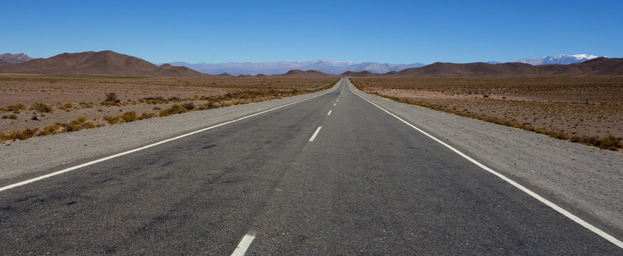 desert road at road 40, the famous roadway that crosses all argentina