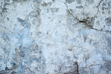 The structure of the old concrete wall in the cracks.