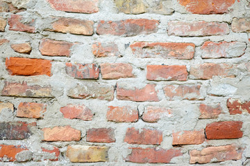 Old brick wall in cement. Can be used as background.