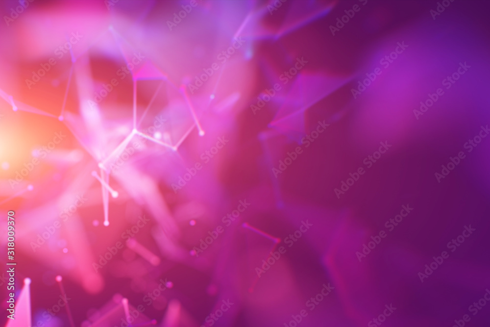 Poster lines connected triangles. network sphere system. digital data plexus technology construction. conne