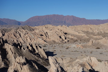Fototapeta premium Quebrada de las flechas (arrows ravine) RN40 national route , way to cafayate, argentina. Singular geologic formation