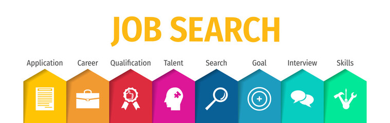 Banner Job Search Concept. Job Search with Icon.