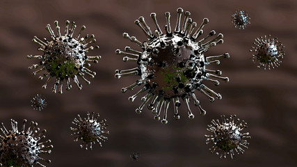 Virus flu. Epidemic  wuhan china flu  coronavirus 2019-nCoV. 3d render