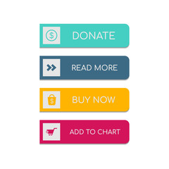 Web and ui application color button icon for modern website