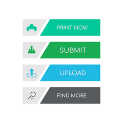 Web and ui application color button icon for modern website