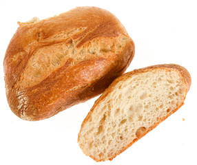loaf of bread isolated on white