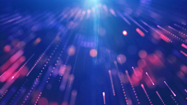 Flow of digital information. Global connection concept. Technology futuristic background. Big data visualization.