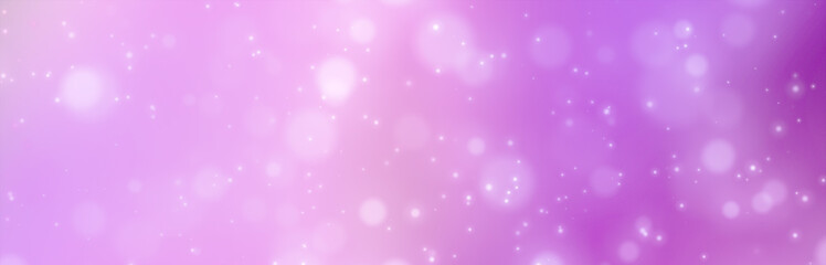 Bright violet bokeh lights abstract background. Flying purple particles or dust. Vivid lightning. Merry christmas design. Blurred light dots. Can use as cover, banner, postcard, flyer.