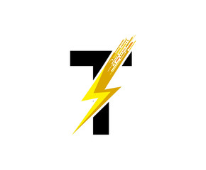 Flash T Letter Logo, Digital Data Electrical Bolt Logo Vector