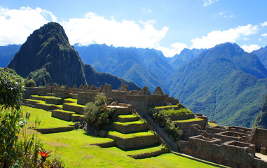 Machu Picchu, site of the ruins of the Incan citadel high in the Andes Mountains in Peru