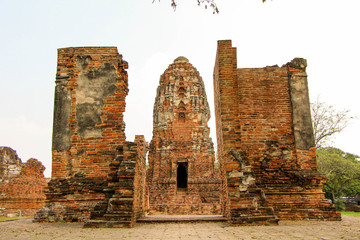 Statues of Buddhist monks in the ancient city of Ayutthaya, Thailand.