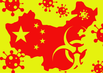 Vector illustration Corona virus from Wuhan, China