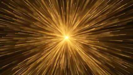 Explosion of golden powder or dust. Gold particle splash, fume effect, festive abstract background....