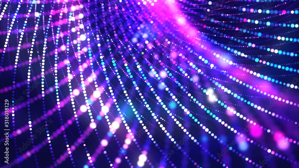 Wall mural flow of digital information. global connection concept. technology futuristic background. big data v