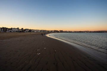 Weymouth Seafront in Winter at Sunset