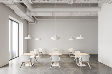 White Industrial style cafe interior