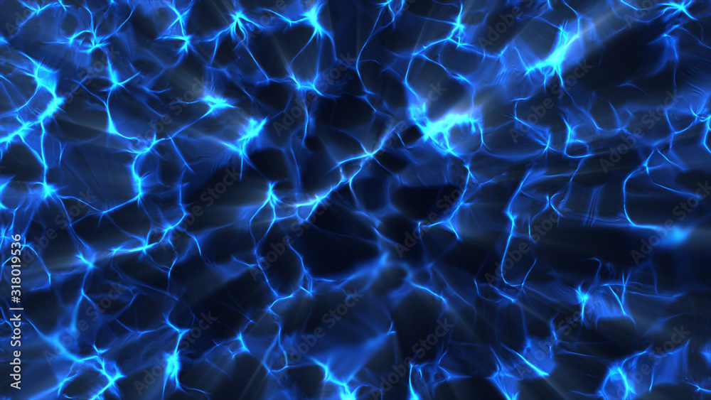 Wall mural bright wavy background. glowing dots and lines. neon light. wave element for design. smooth particle