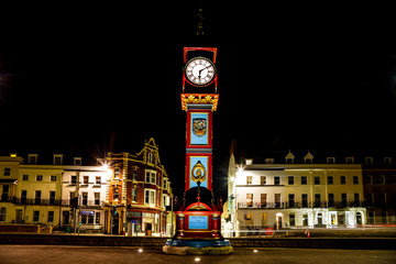 Fototapeta na wymiar Weymouth Jubilee Clock in winter