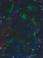 Bright colored gouache spots backdrop. Blue, orange, green brush strokes. Modern style abstract background. Trendy paint texture streak perfect for print design project