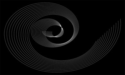 Circular spiral wave concept. Black background 