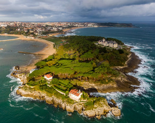 Aerial view of the Magdalena peninsula in Santander