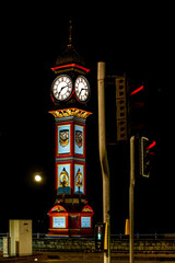 Fototapeta na wymiar Weymouths Famous Clock in winter at Night