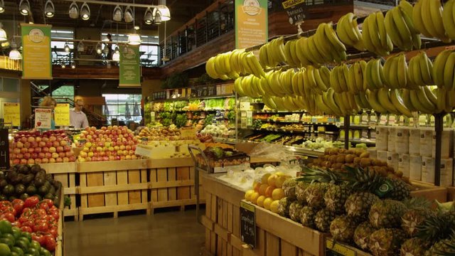 Organic Fruit and Vegetables Produce Section in Grocery Store