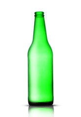 empty green beer bottle