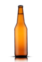 brown bottle with beer