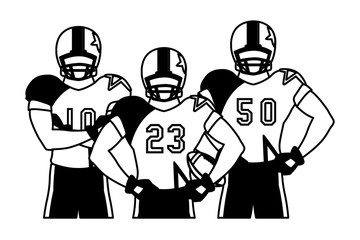 team of players american football , sportsmen with uniform