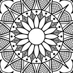 Mandala decorative ornament. Can be used for greeting card, phone case print, etc. Hand drawn background