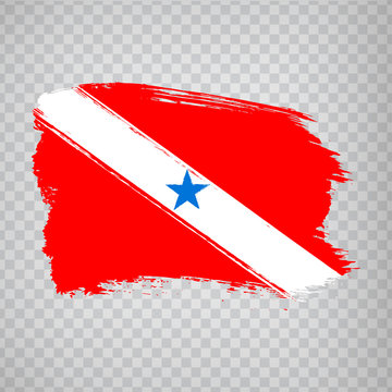Flag of  Para from brush strokes. Federal Republic of Brazil. Flag Para of Brazil on transparent background for your web site design, logo, app, UI. Brazil. Stock vector.  EPS10.