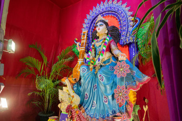 Fototapeta premium Goddess Saraswati, Kolkata, India