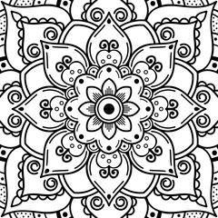 Decorative ornament, black-white, isolated on white. Good decoration for the holidays. Perfect for printing, laser cutting.