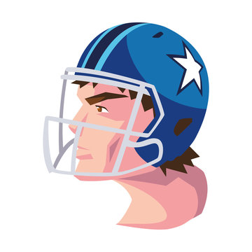 head of man with helmet, american football