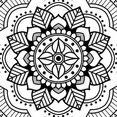 Decorative ornament, black-white, isolated on white. Good decoration for the holidays. Perfect for printing, laser cutting.