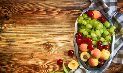 Fruits on the wooden table