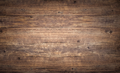 Panele Szklane  Wood texture background. Rough vintage wooden table, brown timber for backdrop, top view