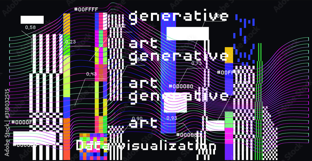 Aufkleber Abstract Visualization of data and information in graph form. Conceptual 3D illustration of futuristic technology, complex systems and calculations.