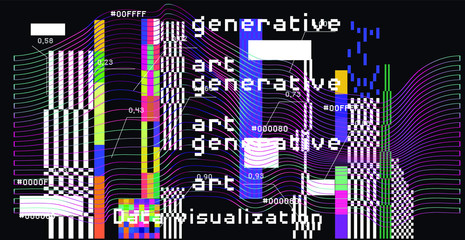 Abstract Visualization of data and information in graph form. Conceptual 3D illustration of futuristic technology, complex systems and calculations.