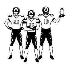 team of players american football , sportsmen with uniform